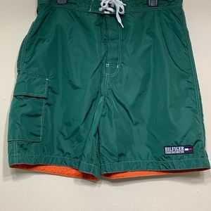 SOLD Vintage Tommy Hilfiger Green Board Shorts Size L